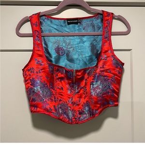 PLT zip up corset top